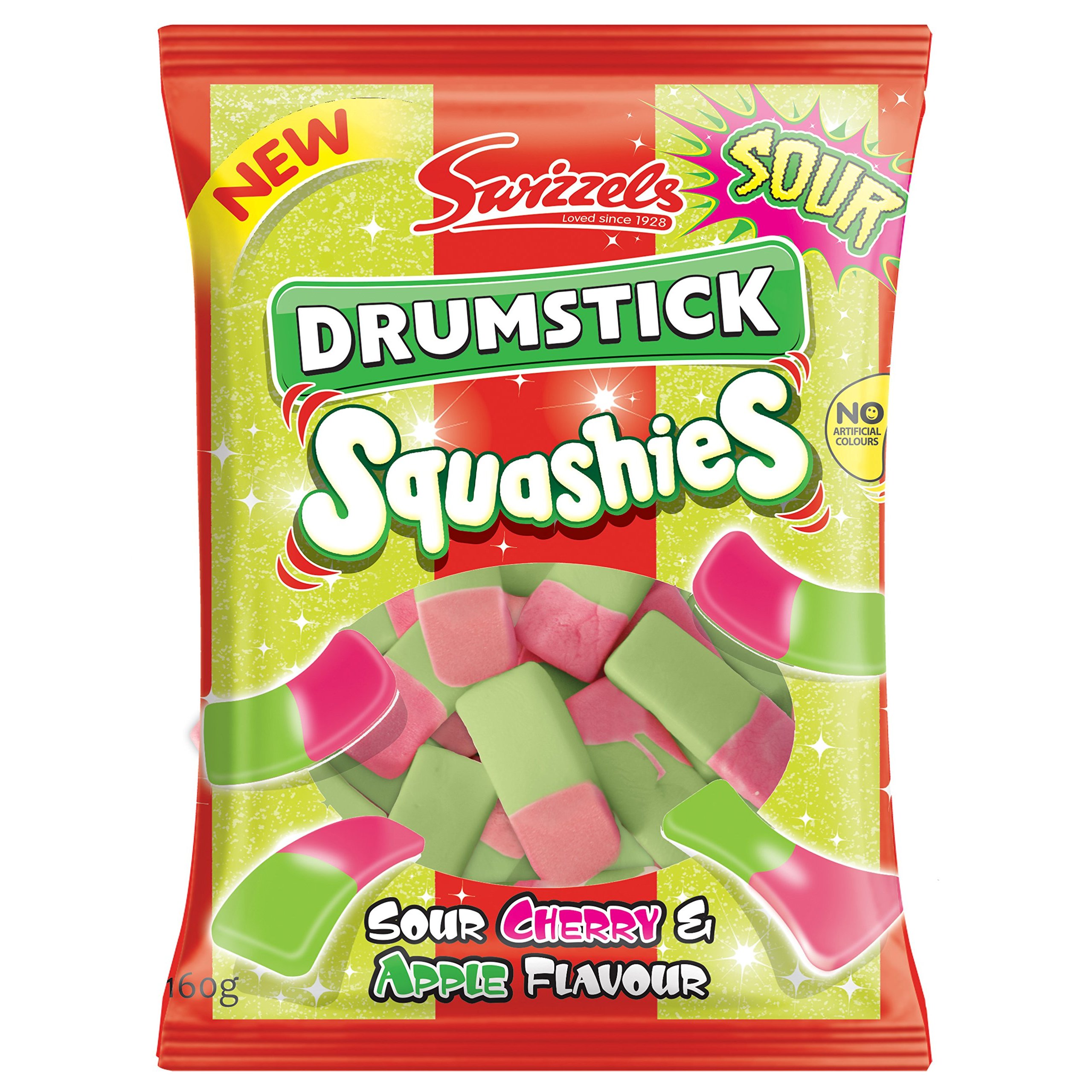 Swizzels Matlow Squashies Drumstick Sour Cherry and Apple, 160 g